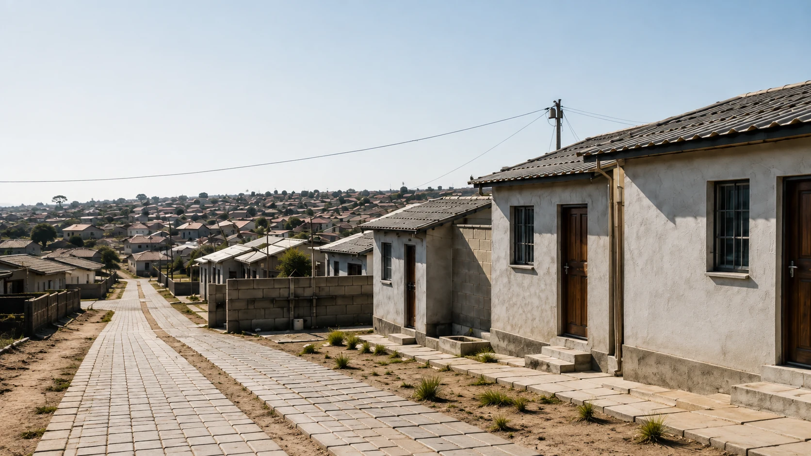 A South African rental neighbourhood with individual rooms
